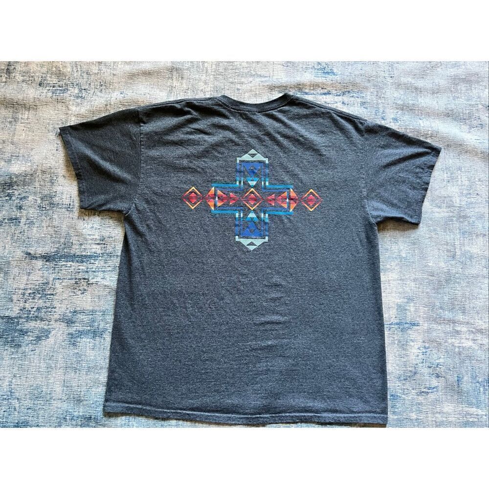 Pendleton Heathered Blue Gray Aztec Geometric Pri… - image 2